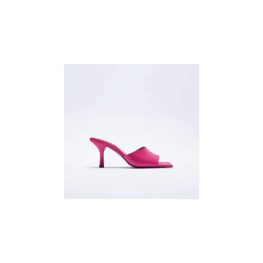 NEW Zara Pink Square Toe Heels Size 7.5